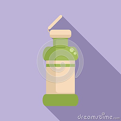 Open sauce wasabi bottle icon flat vector. Culture leaf spice Stock Photo