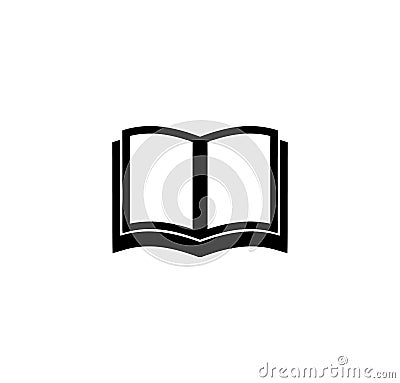 Open School Book, Textbook icon. Simple Flat Vector Illustration sign. Black symbol on white background. Vector Illustration