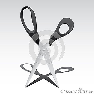 Open scissors Cartoon Illustration