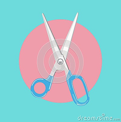 Open scissors flat design vector Vector Illustration