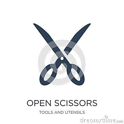 open scissors icon in trendy design style. open scissors icon isolated on white background. open scissors vector icon simple and Vector Illustration