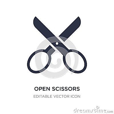 open scissors icon on white background. Simple element illustration from Tools and utensils concept Vector Illustration