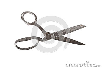 Open scissors isolated on white with clipping path Stock Photo