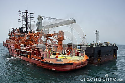 Open sea Towing operations Transhipment off shore Editorial Stock Photo