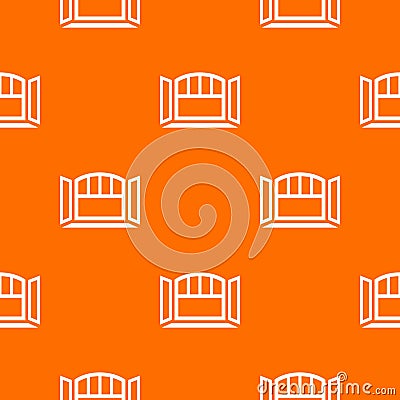 Open semicircular window frame pattern vector orange Vector Illustration