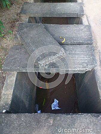 OPEN SKY GUTTER Stock Photo