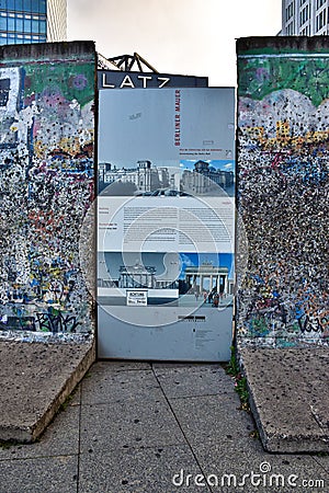 Open sky museum of the Berlins wall between east and west part of berlin Editorial Stock Photo