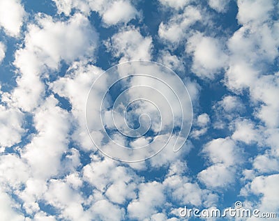 Open sky with small clouds in october Stock Photo