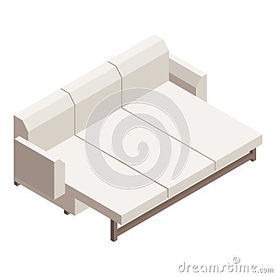 Open sofa icon, isometric style Vector Illustration