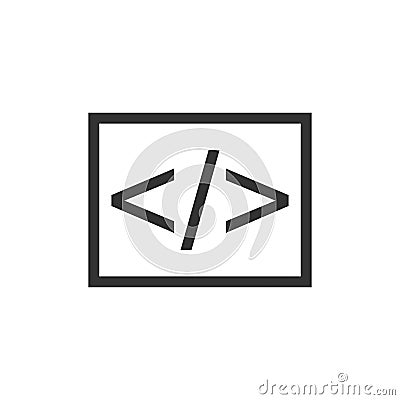 Open source business vector icon in flat style. Api programming Vector Illustration