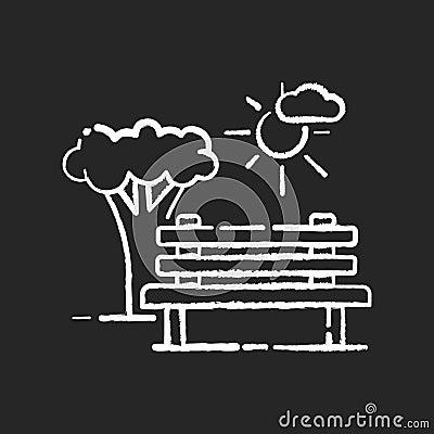 Open space chalk white icon on black background Vector Illustration