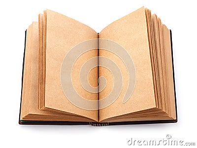 Open spread old book with blank page Stock Photo