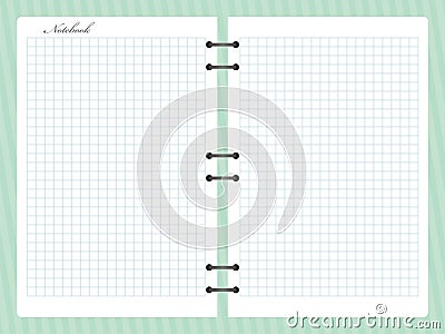 Open squared notepad notebook with spiral Stock Photo