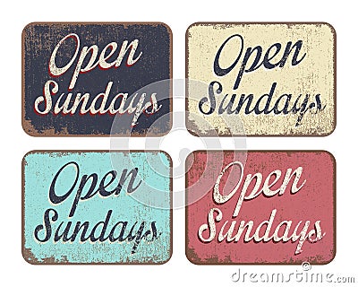 Open Sundays Cartoon Illustration