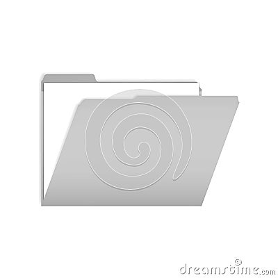 Open tabbed file folder with document inside realistic vector mockup Vector Illustration