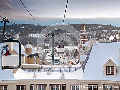 Open telesiege traveling over Stock Photo