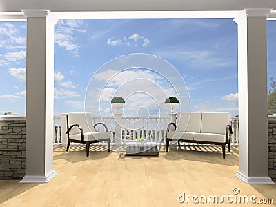 Open terrace Stock Photo