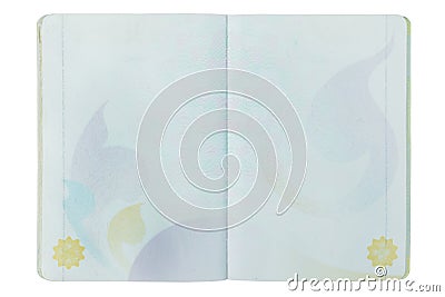 Open Thailand blank Passport page on white Stock Photo