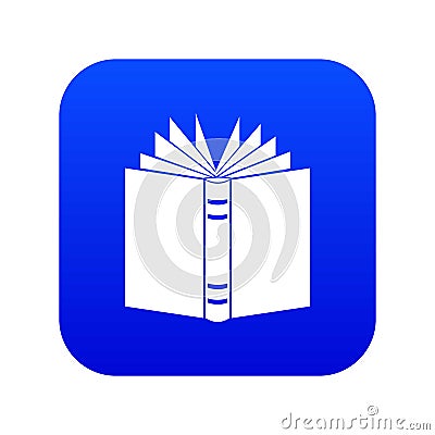 Open thick book icon digital blue Vector Illustration