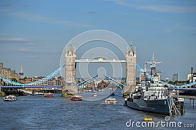 Open Tower Bridge London Editorial Stock Photo