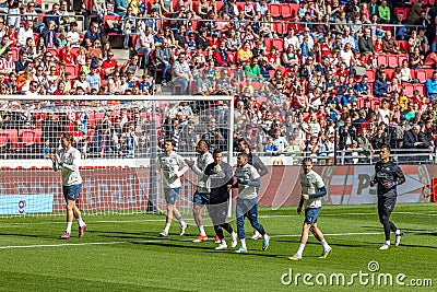 Open training Dutch football club PSV EINDHOVEN squad in Philips stadium Editorial Stock Photo