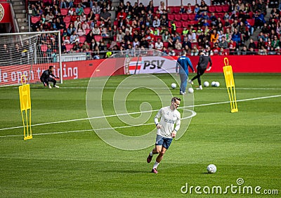 Open training Dutch football club PSV EINDHOVEN squad in Philips stadium Editorial Stock Photo