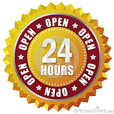 Open twenty four hour Stock Photo