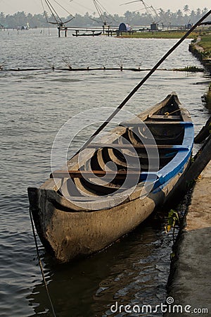 open type fishing boat in the lake Stock Photo