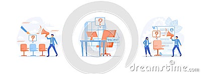 Open vacancy.Staff search. Recruitment. Open vacancy set flat vector modern Vector Illustration