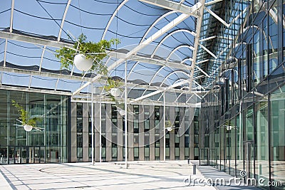 Open vestibule in a modern building Stock Photo