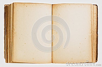 Open vintage book isolated Stock Photo