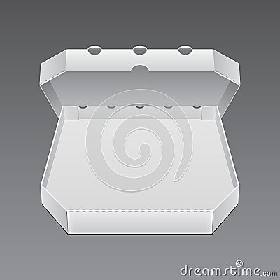 Open White Blank Carton Pizza Box. Ready For Your Design. Product Packing Vector EPS10 Vector Illustration