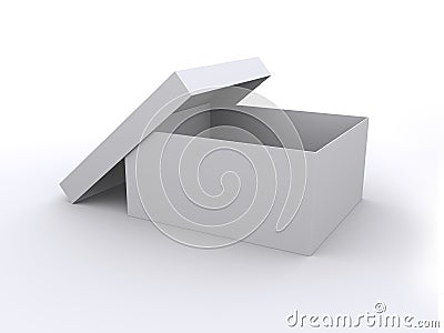 Open white box Cartoon Illustration