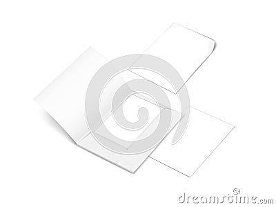 Open white file folder with blank paper sheets. Realistic vector mockup. Document holder mock-up Vector Illustration