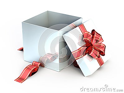 Open white gift Stock Photo