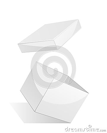 Open white gift box Vector Illustration