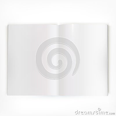 Open white glossy catalog double-page spread Stock Photo