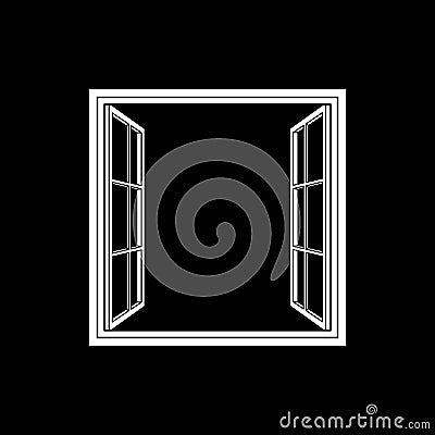 Open window frame icon Vector Illustration