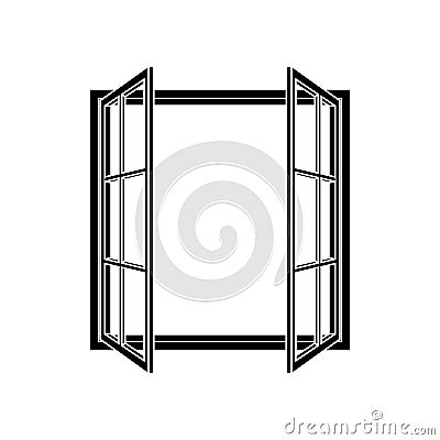 Open window frame icon Vector Illustration