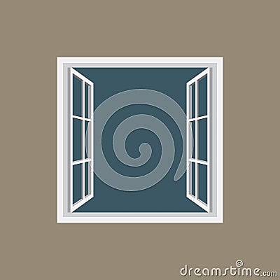 Open window frame icon Vector Illustration