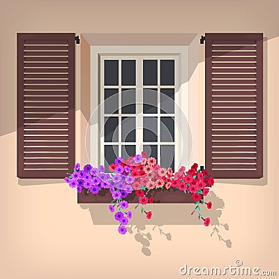 Open window Vector Illustration