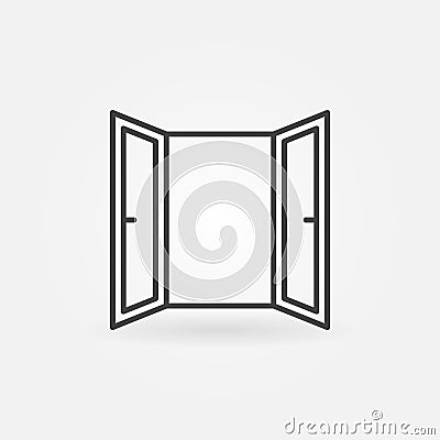 Open Window line icon. Vector Open window symbol Vector Illustration