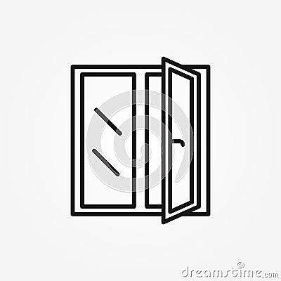 Open Window line icon. Vector Vector Illustration