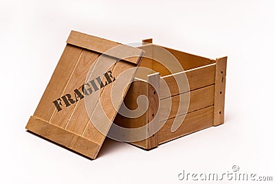 Open wooden box Stock Photo