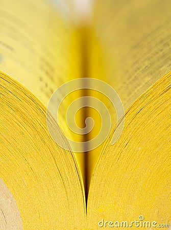 Open yellow pages book Stock Photo