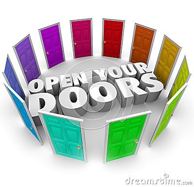 Open Your Doors Opportunity Possibility Options New Paths Stock Photo