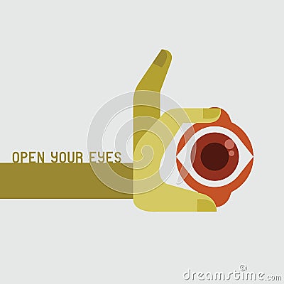 Open your eyes Vector Illustration