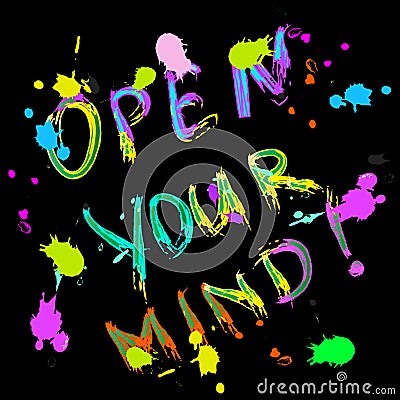 Open your mind Greeting card colorful Stock Photo