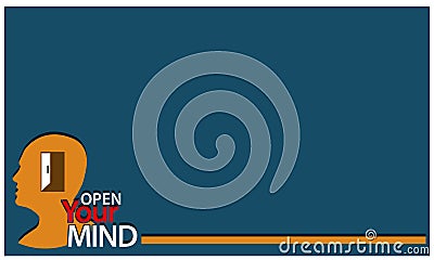 Open Your Mind with people icon. Flat vector illustration on blue background Vector Illustration