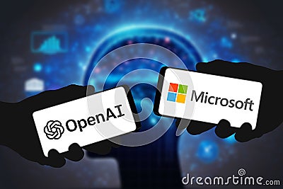 OpenAI and Microsoft - AI Chatbot technology Editorial Stock Photo